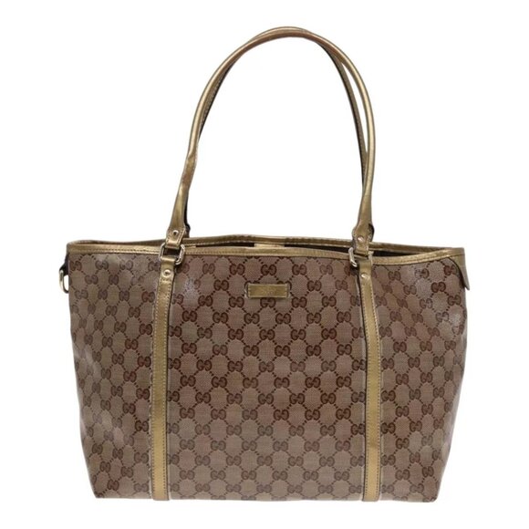 GUCCI GG Crystal Tote Bag Gold Tone Gold 197958 Auth - Picture 1 of 16